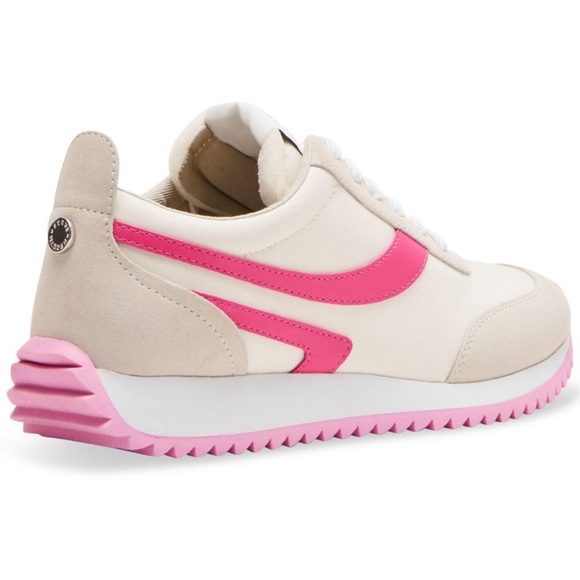beautiful beige and pink women's sneakers - Picture 3 of 7